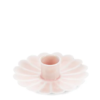 enamel flat flower candle holder - soft pink enamel flat flower candle holder - soft pink