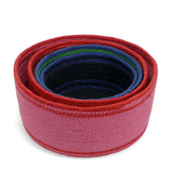 woven jute decorative baskets (set of 4) - multi-colour