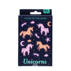 glow in the dark stick-on shapes (box of 24) - unicorns