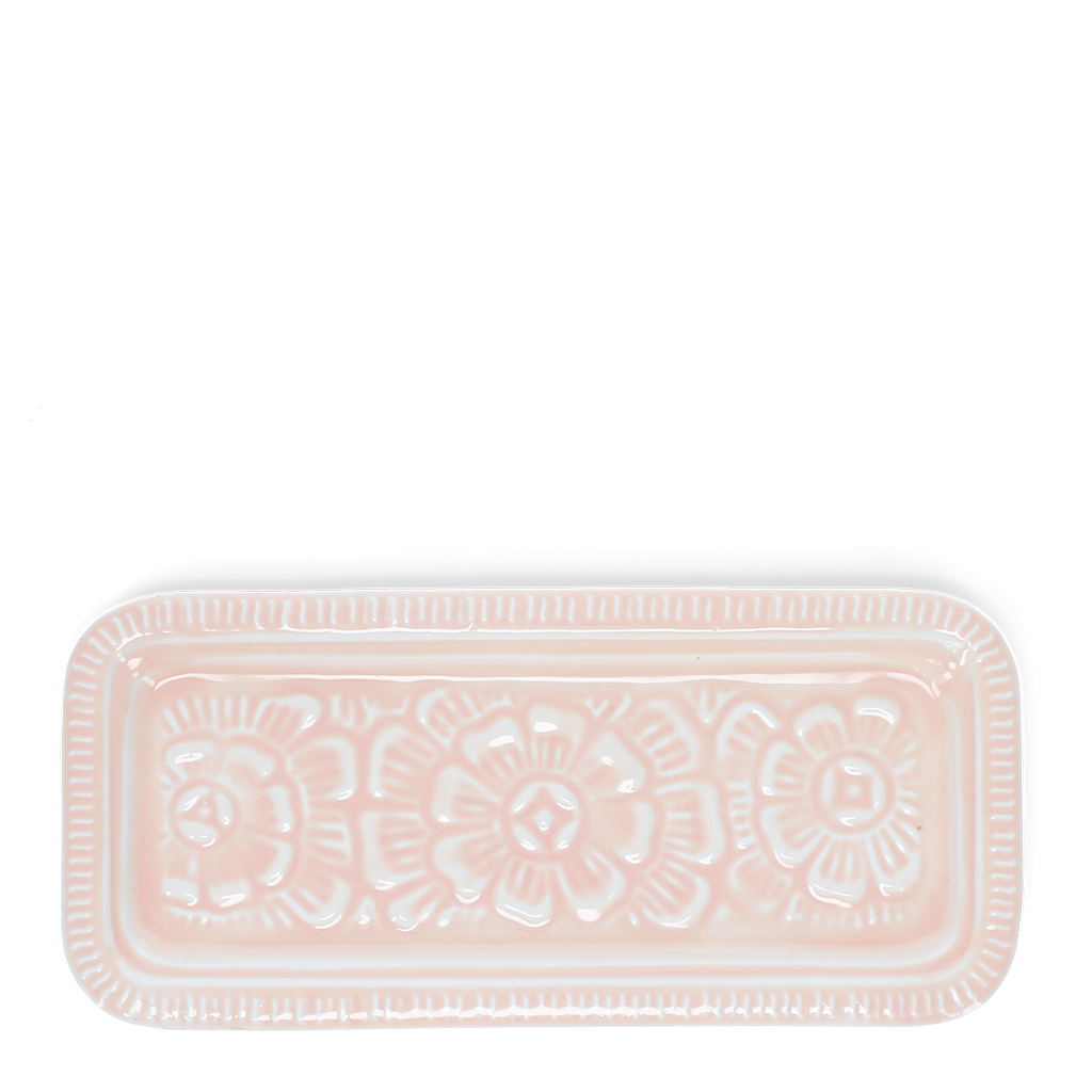 rectangular enamel trinket tray - soft pink