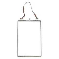 marco colgante de cristal y plata 15x10cm