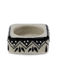 square ceramic tealight holder - black zig zag