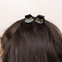 mini pinces à cheveux (lot de 2) - chats noirs