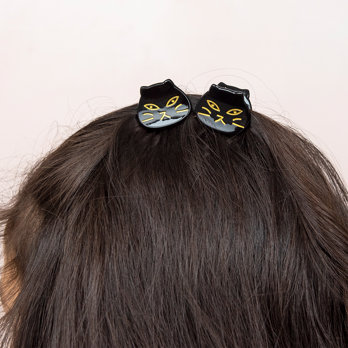 mini pinces à cheveux (lot de 2) - chats noirs