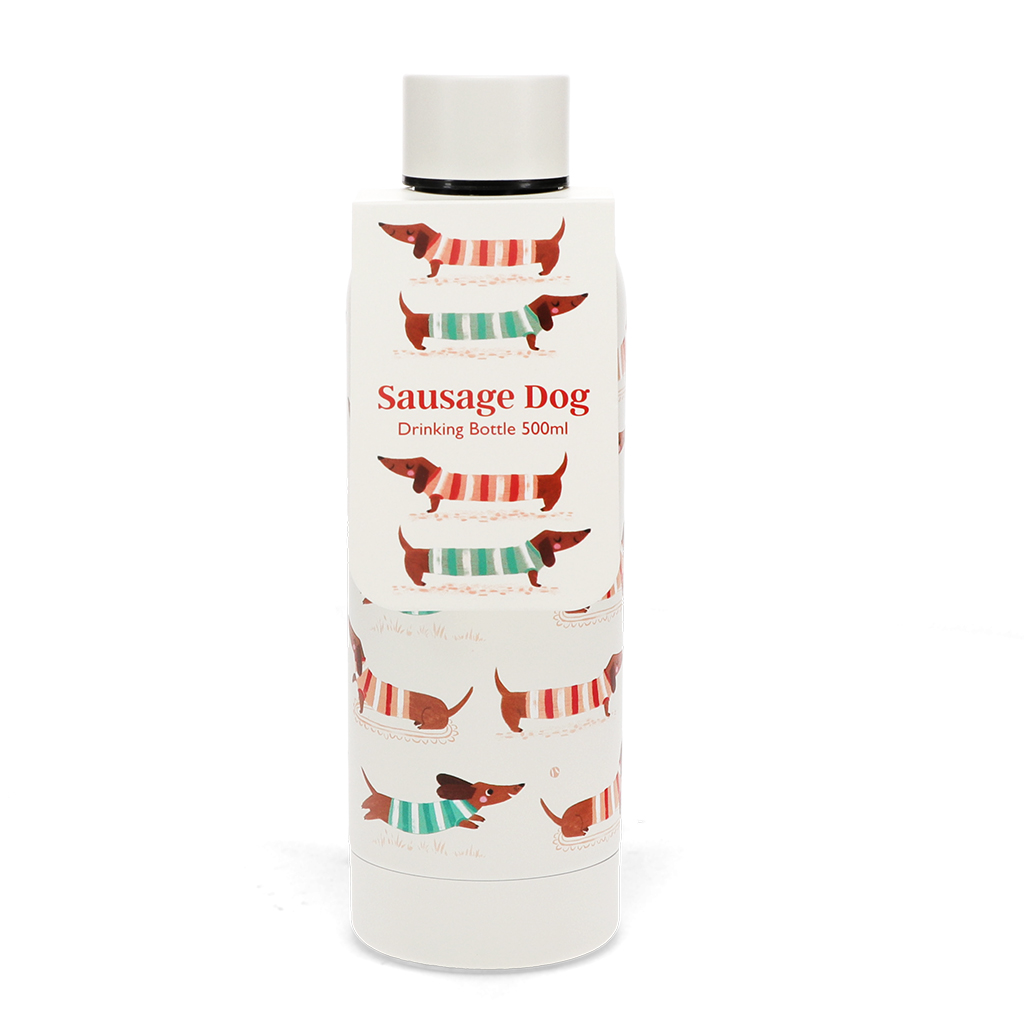 stainless steel bottle 500ml - sausage dog