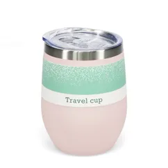 rubber coated travel cup 350ml - pink rubber coated travel cup 350ml - pink