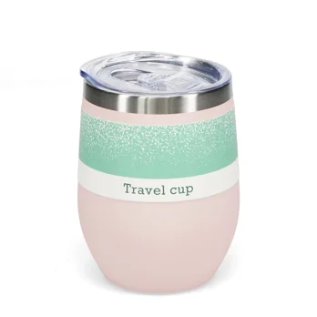 rubber coated travel cup 350ml - pink rubber coated travel cup 350ml - pink