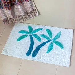 tufted cotton bath mat - palm trees tufted cotton bath mat - palm trees