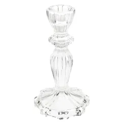 tall glass candle holder - clear