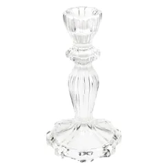 tall glass candle holder - clear