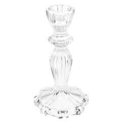 grand bougeoir en verre transparent