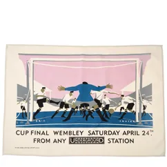 cotton tea towel - tfl vintage poster "cup final" cotton tea towel - tfl vintage poster "cup final"