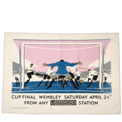 cotton tea towel - tfl vintage poster "cup final"
