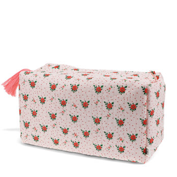 quilted wash bag - french rose