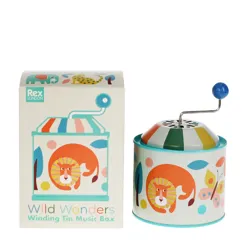 winding tin music box - wild wonders winding tin music box - wild wonders