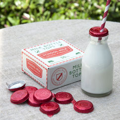 50 red foil craft milk bottle tops