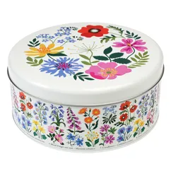round cake tin - wild flowers