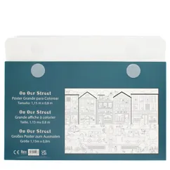 großes ausmalposter mit buntstiften - on our street großes ausmalposter mit buntstiften - on our street