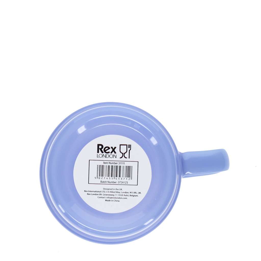 tasse à café empilable en verre 280ml - bleu laiteux