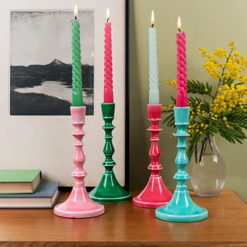 enamel candlestick (19cm) - dark green enamel candlestick (19cm) - dark green
