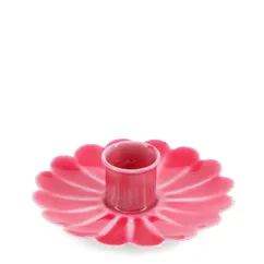 enamel flat flower candle holder - vibrant pink enamel flat flower candle holder - vibrant pink