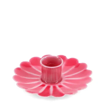 enamel flat flower candle holder - vibrant pink enamel flat flower candle holder - vibrant pink