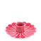 emaille-kerzenhalter mit flachem tropfschutz in blumenform - lebhaftem pink