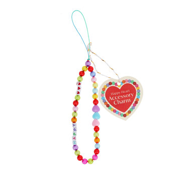 handy-anhänger aus perlen – happy heart