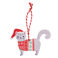 wooden hanging christmas decoration - grey cat
