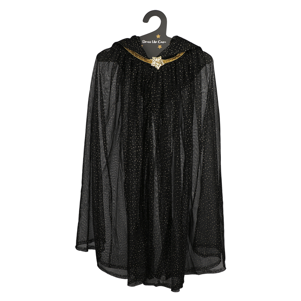 children's glitter cape - black