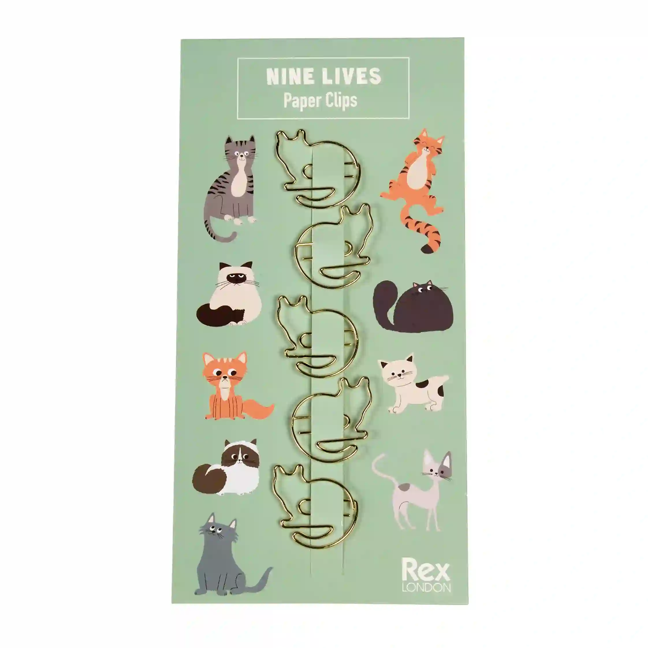 clips de papel nine lives (juego de 5)