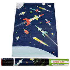 glow in the dark poster - space age