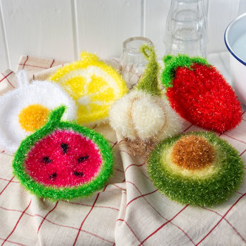 non-scratch scrubber dishcloth - watermelon