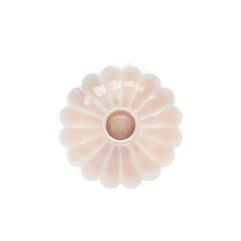 enamel flat flower candle holder - soft pink enamel flat flower candle holder - soft pink