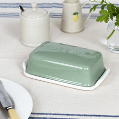 ceramic butter dish - green
