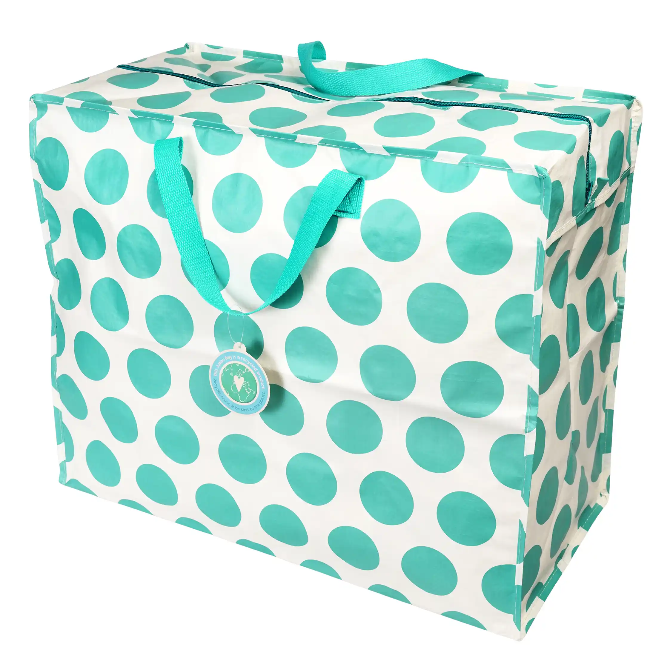 jumbo storage bag - turquoise on white spotlight