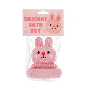 silicone bath toy - pink bunny