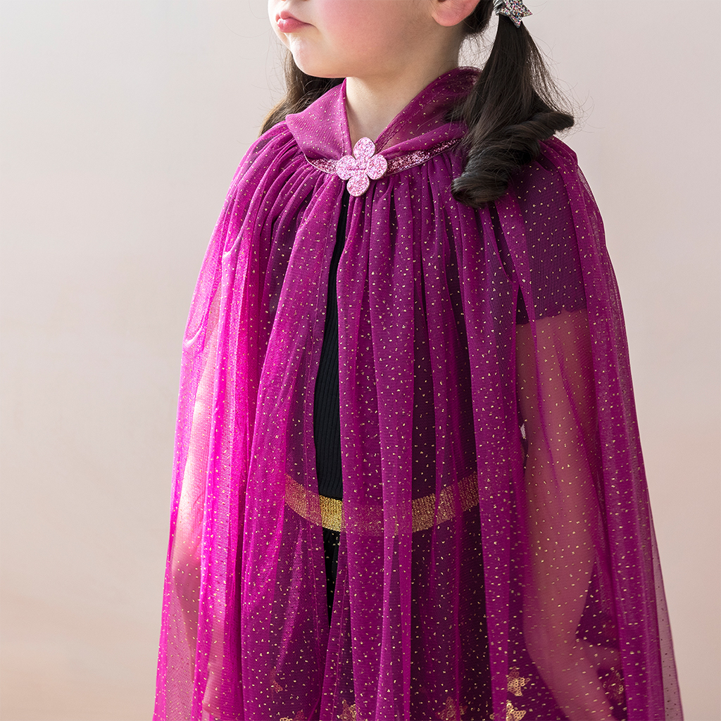children's glitter cape - dark pink