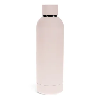 rubber coated steel bottle 500ml - light pink rubber coated steel bottle 500ml - light pink