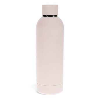 rubber coated steel bottle 500ml - light pink