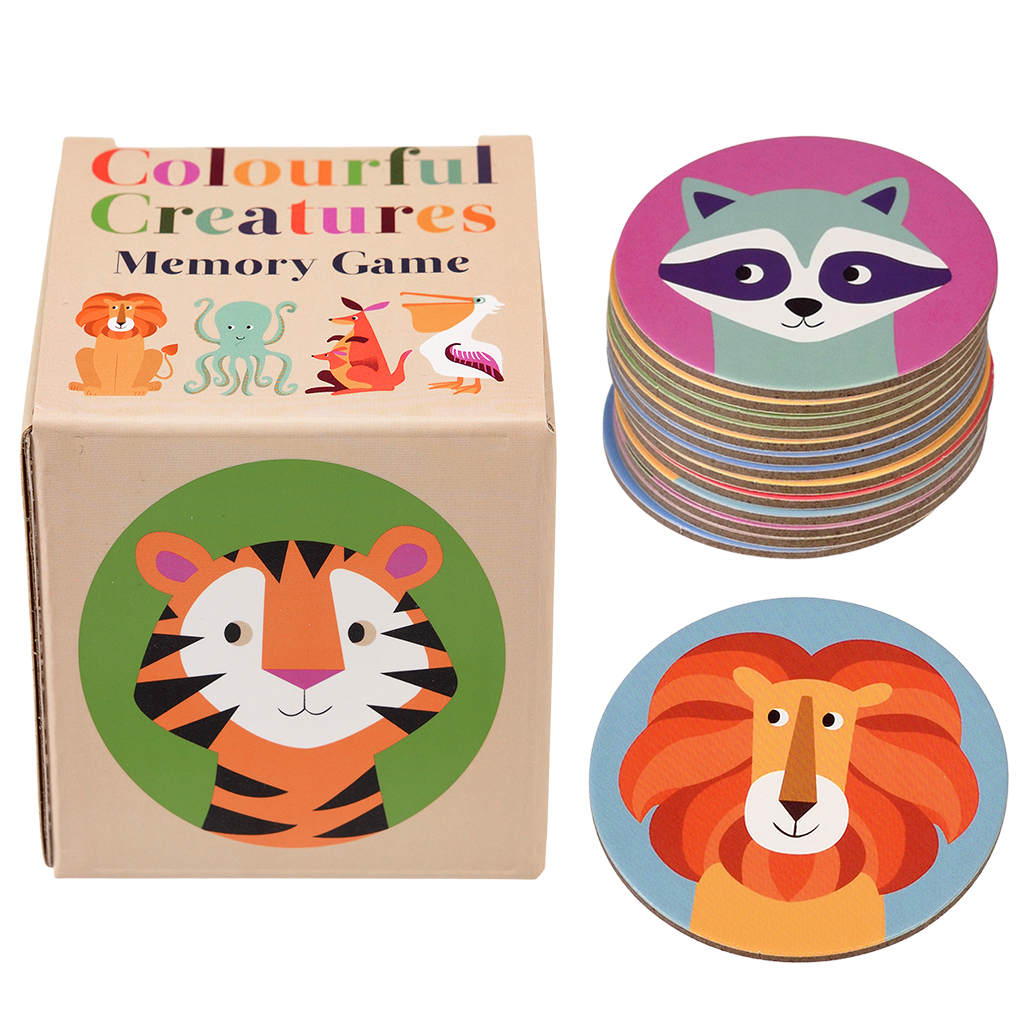 jeu de mémoire colourful creatures (24 pièces)