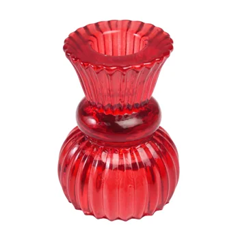 double ended glass candle holder - red double ended glass candle holder - red