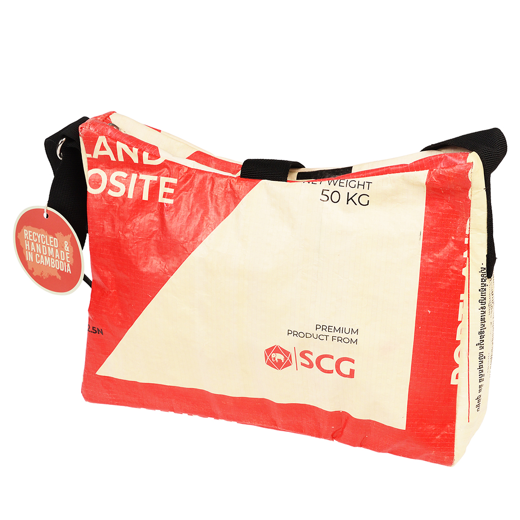 recycled cement bag handbag