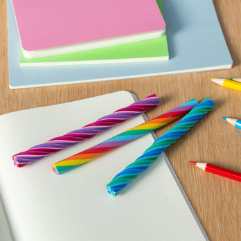 twisted rainbow erasers (set of 3)