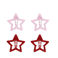 star hair clips (set of 4) - pink and red