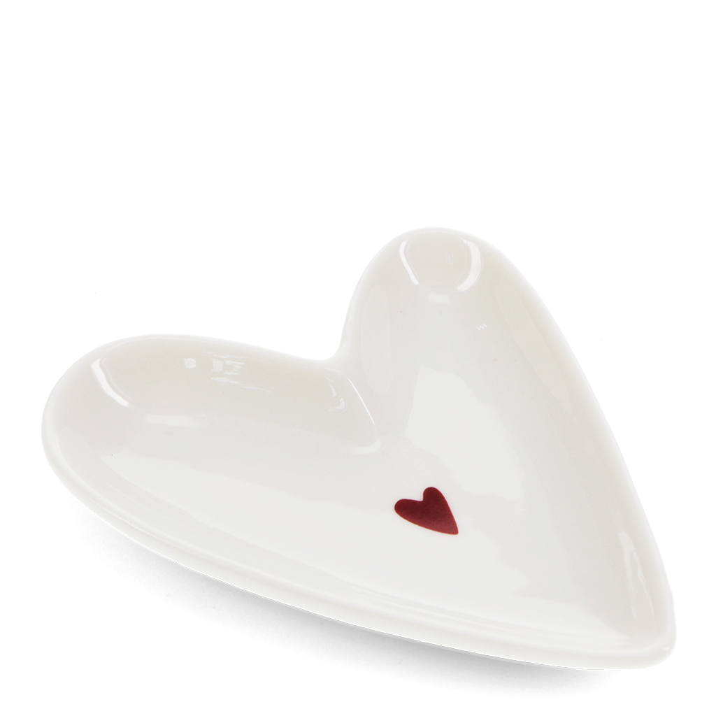 glossy ceramic trinket dish - heart