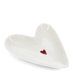 glossy ceramic trinket dish - heart
