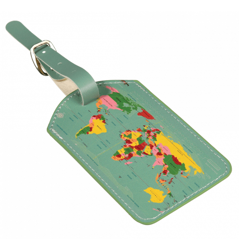luggage tag - world map
