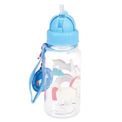 children's water bottle with straw 500ml - magical unicorn