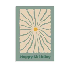 tarjeta de cumpleaños flower power